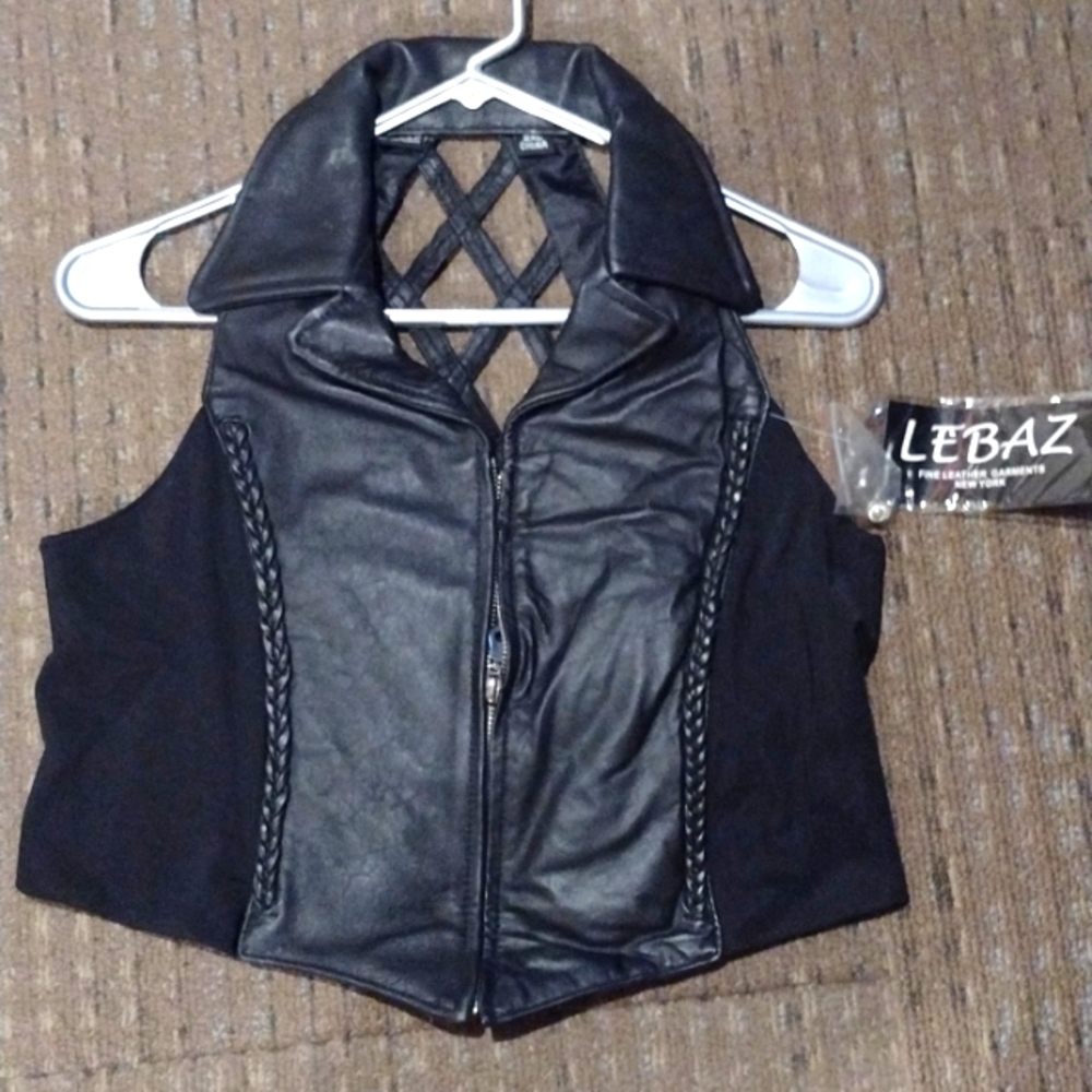 Leather Zip up Vest
